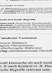 Eine Liste von Synonymen für die Texterstellung.