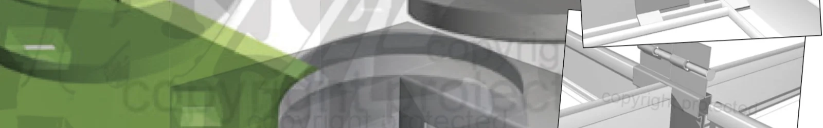 Bild mit verschiedenen übereinander gelagerten Auszügen von, durch Wolfram Schäfers für die Firmen Illbruck Akustik und Pinta acoustic hergestellten, Animationen zur Produktverarbeitung. | konzeptdesignkunst - wolfram schäfers