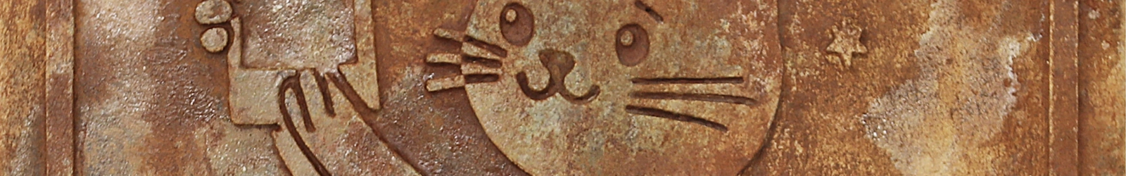 Ausschnitt eines braunfarbigen Bildes, auf dem eine kleine Katze ein Selfie mit einem Handy macht. | konzeptdesignkunst Ausschnitt eines braunfarbigen Bildes, auf dem eine kleine Katze ein Selfie mit einem Handy macht. | konzeptdesignkunst