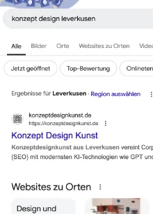 Ausschnitt des Rankings in der Google Suche, zur Demonstration der Wichtigkeit aller Rankingfaktoren. | konzeptdesignkunst