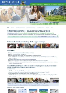 Screenshot Startseite der Webseite PCS-Schädlingsbekämpfung.de, die von Wolfram Schäfers konzeptioniert und gestaltet wurde. | konzeptdesignkunst